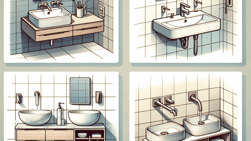 Porównanie różnych typów umywalek: nablatowe, wiszące, z szafką, podwójne