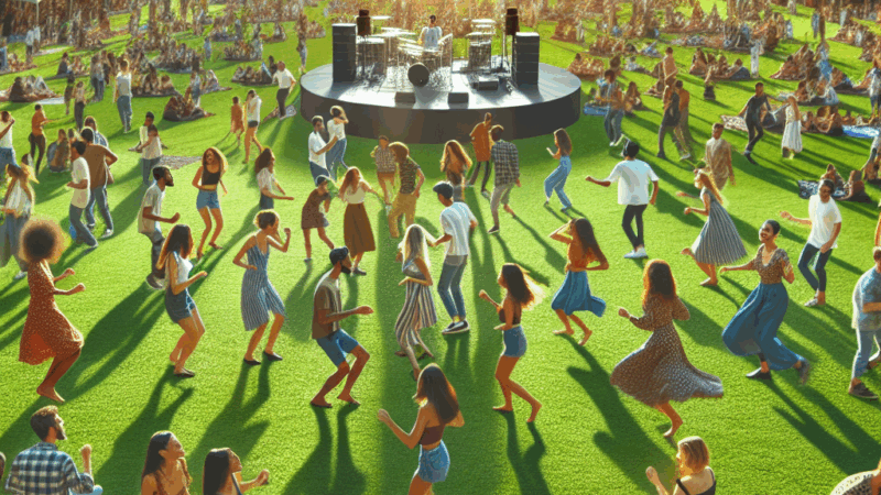 Czy plenerowa podłoga taneczna jest stabilna na trawie?