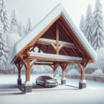 Drewniane wiaty na samochody a śnieg i wiatr – jak dobrać spadek i przekroje?